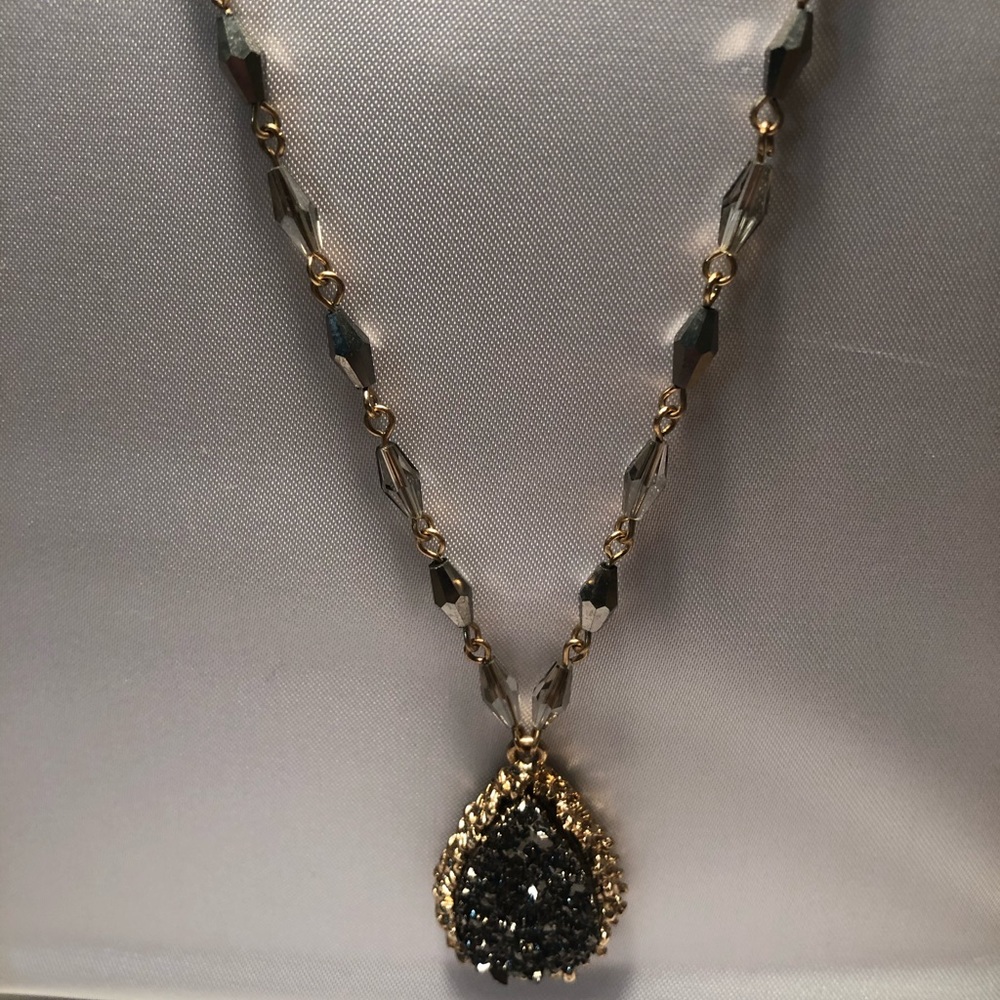Hematite Druzy & Bead Necklace